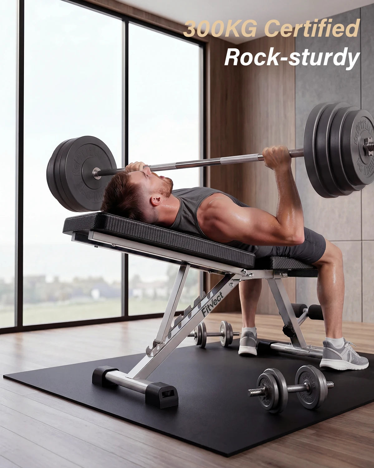 Fitvect onyx fitness bench with 300kg mas load, best for bench press