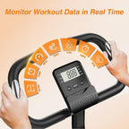 Dispositivo electrónico portátil con pantalla digital e iconos naranjas sobre un fondo beige